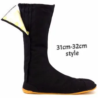 12-Fastener Black Tabi Boots