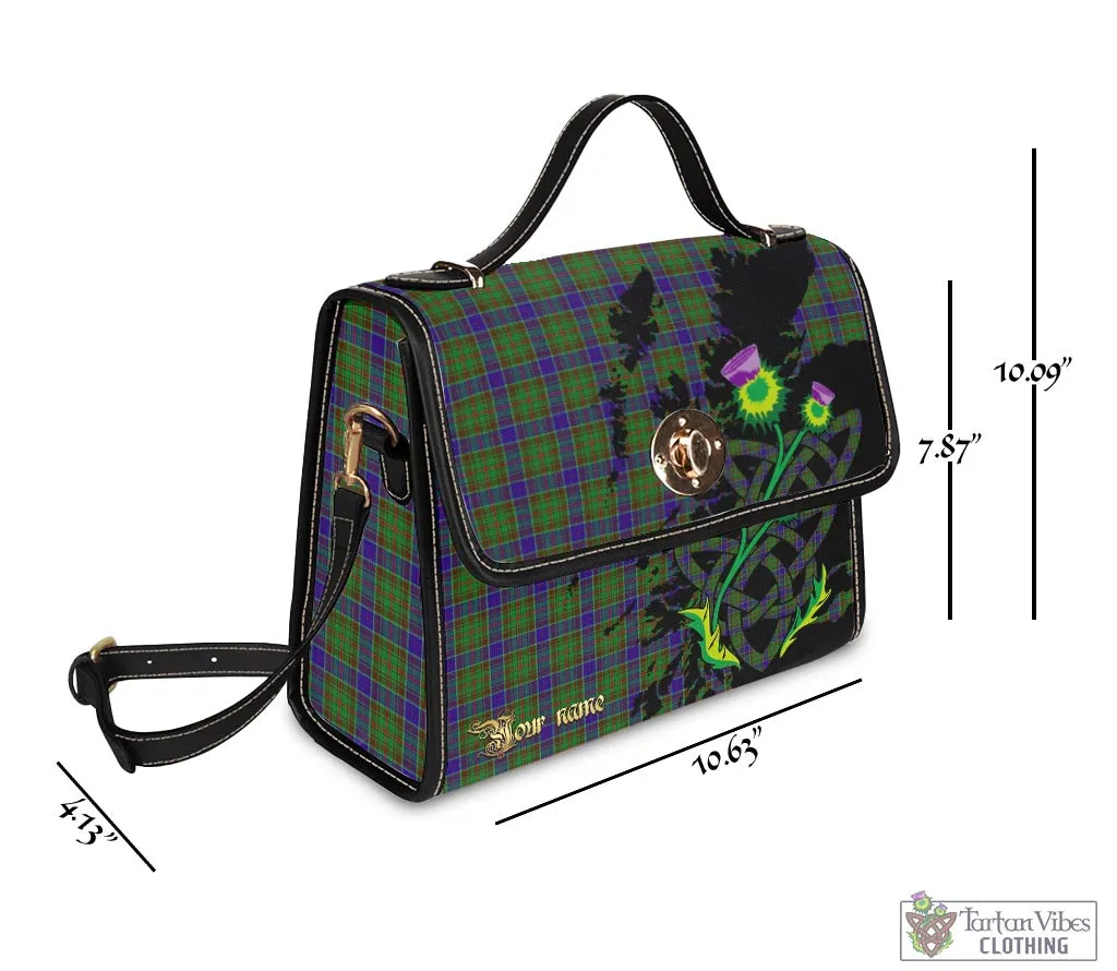 Adam Tartan Waterproof Canvas Bag with Scotland Map and Thistle Celtic Accents