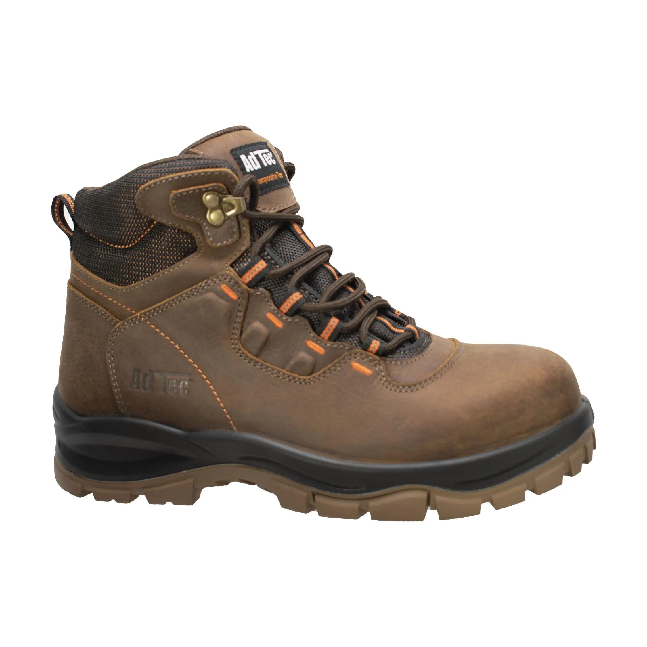 AdTec Men 6" Waterproof Composite Toe Work Hiker Brown