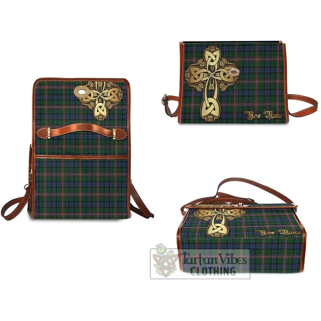 Allison Tartan Waterproof Canvas Bag Golden Thistle Celtic Cross Style