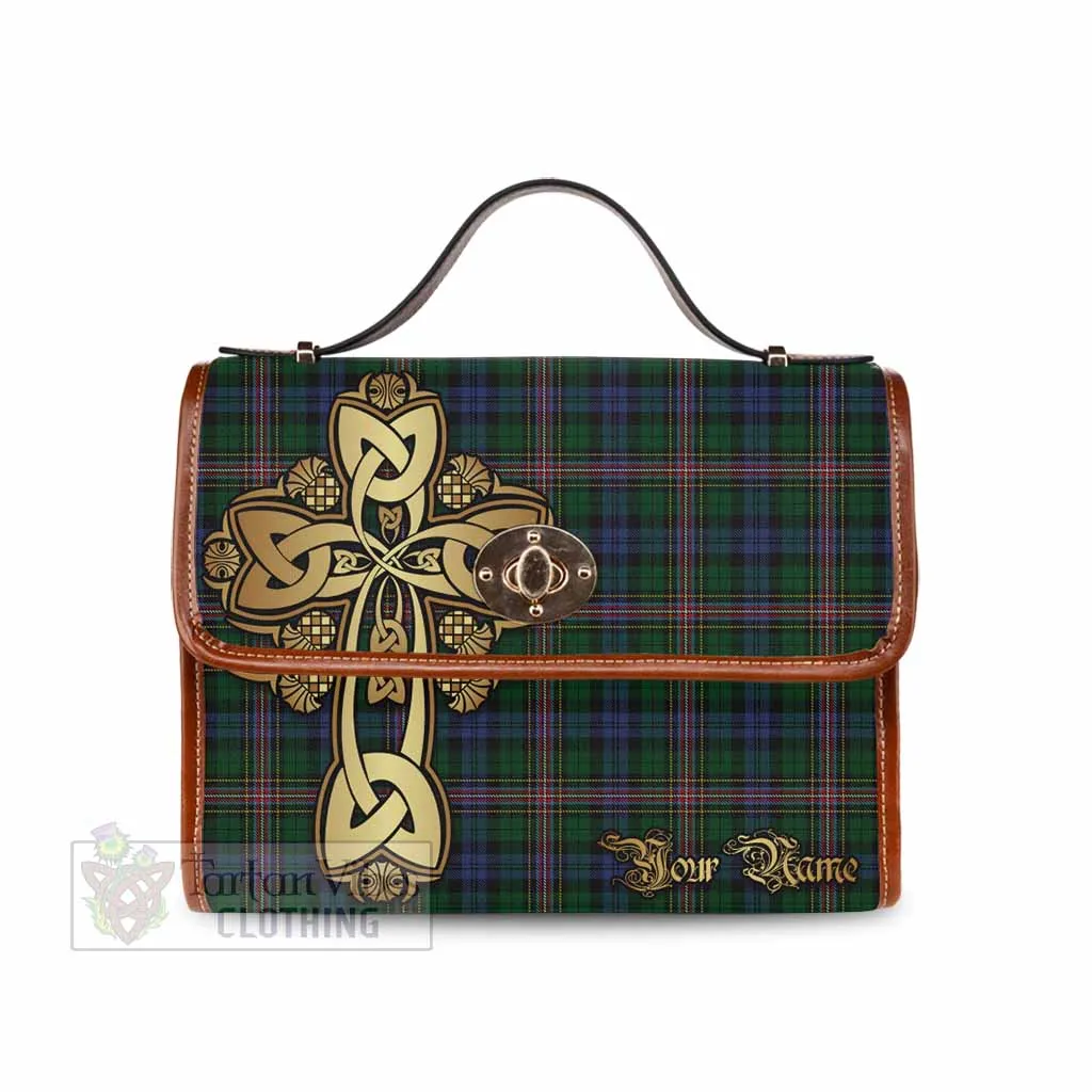 Allison Tartan Waterproof Canvas Bag Golden Thistle Celtic Cross Style