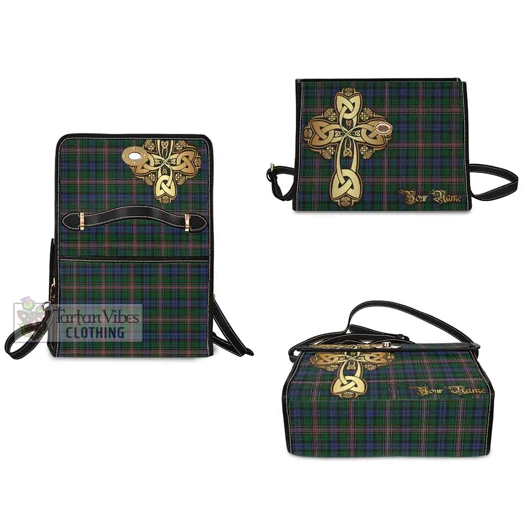 Allison Tartan Waterproof Canvas Bag Golden Thistle Celtic Cross Style