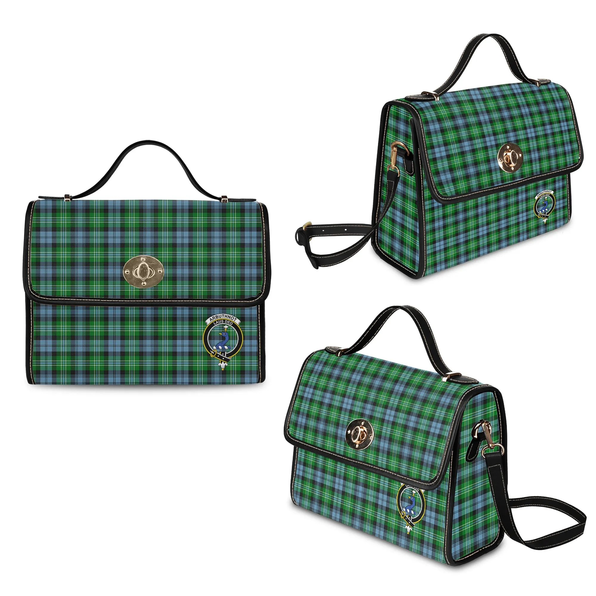 Arbuthnot Ancient Tartan Waterproof Canvas Bag with Family Crest