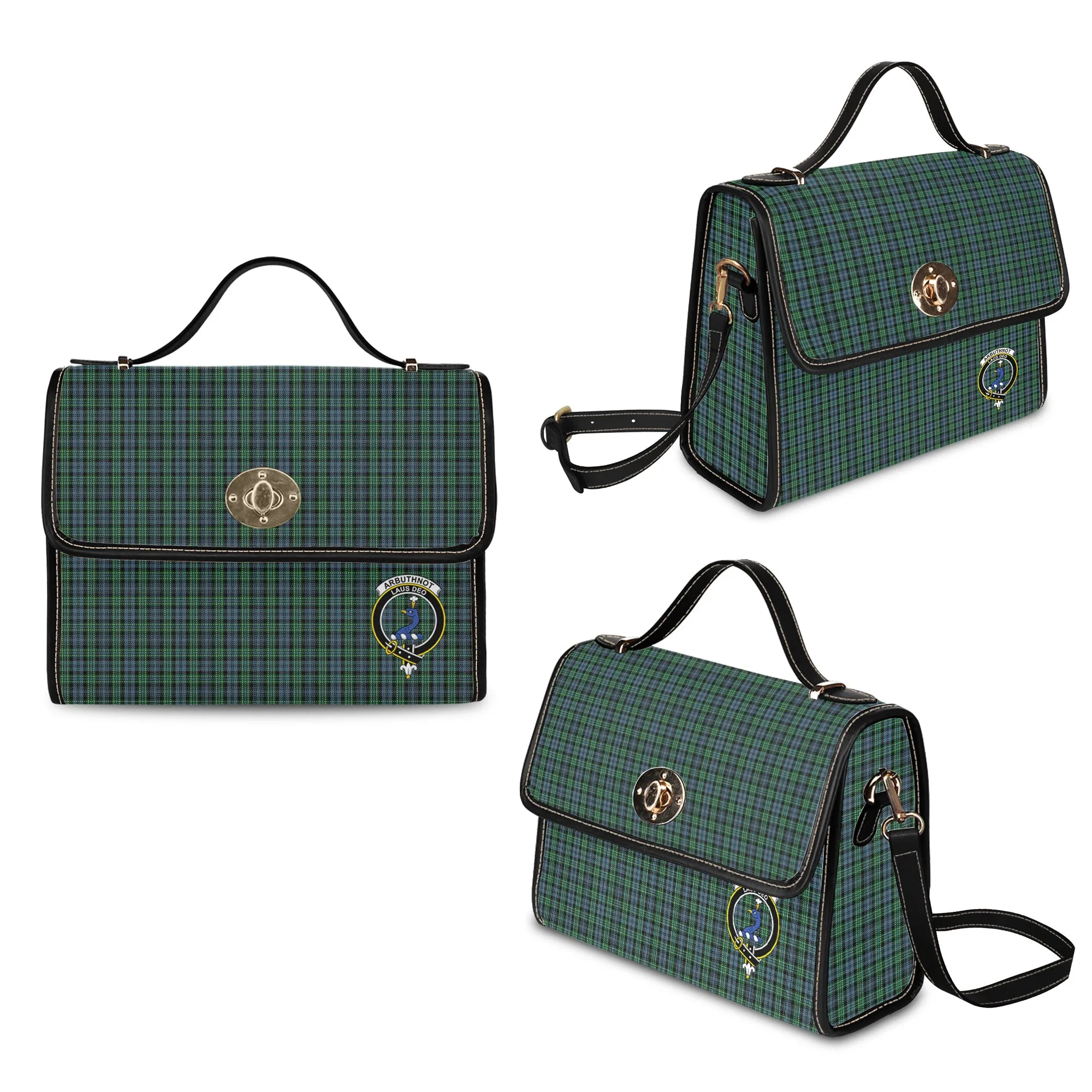 Arbuthnot Tartan Waterproof Canvas Bag with Family Crest