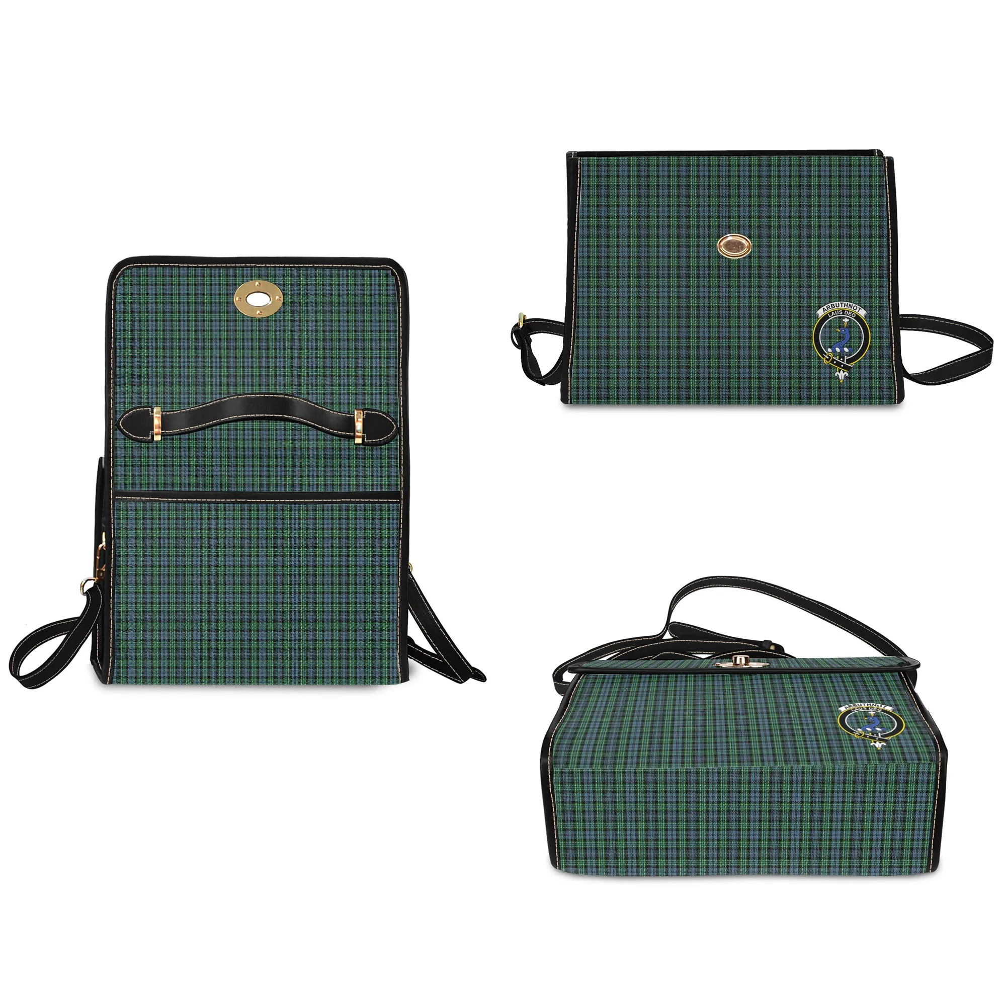 Arbuthnot Tartan Waterproof Canvas Bag with Family Crest