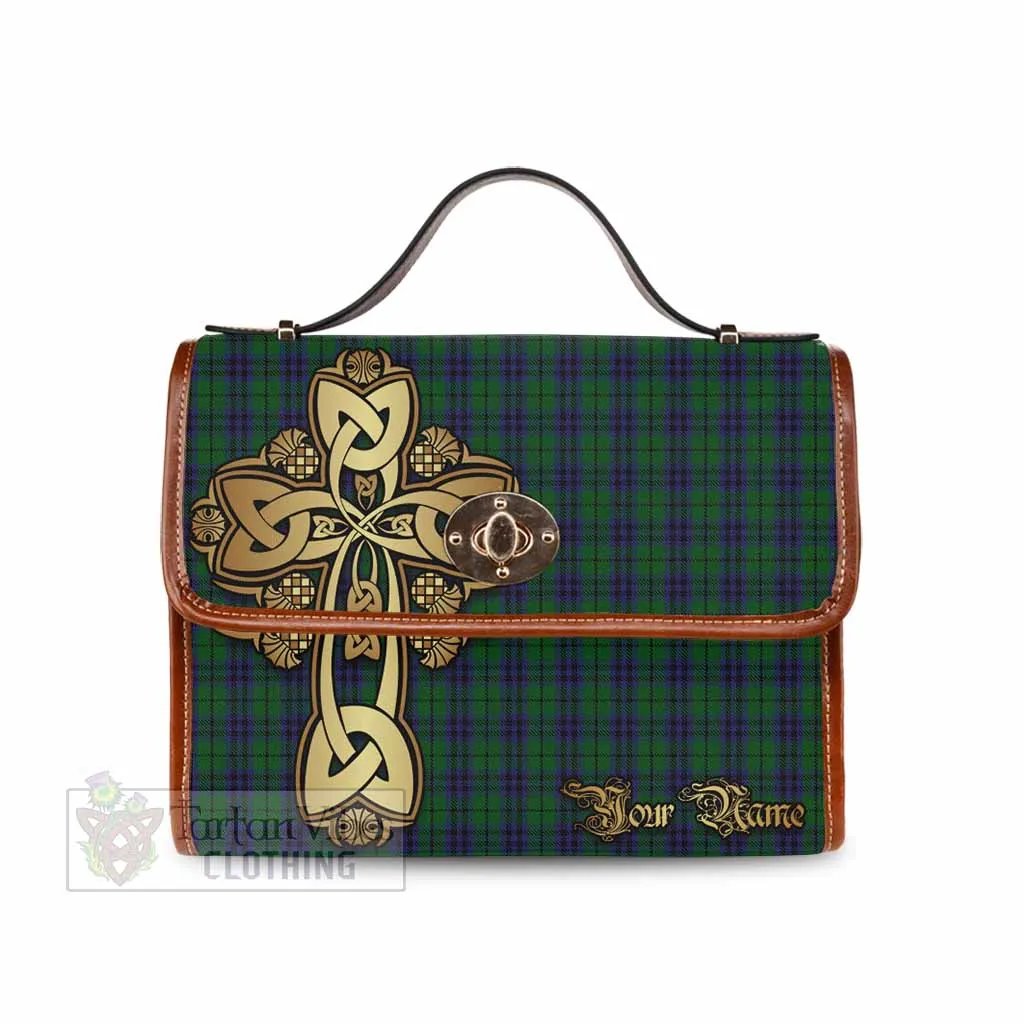 Austin Tartan Waterproof Canvas Bag Golden Thistle Celtic Cross Style