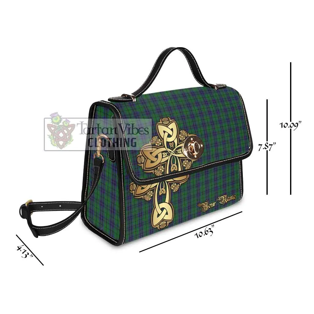 Austin Tartan Waterproof Canvas Bag Golden Thistle Celtic Cross Style