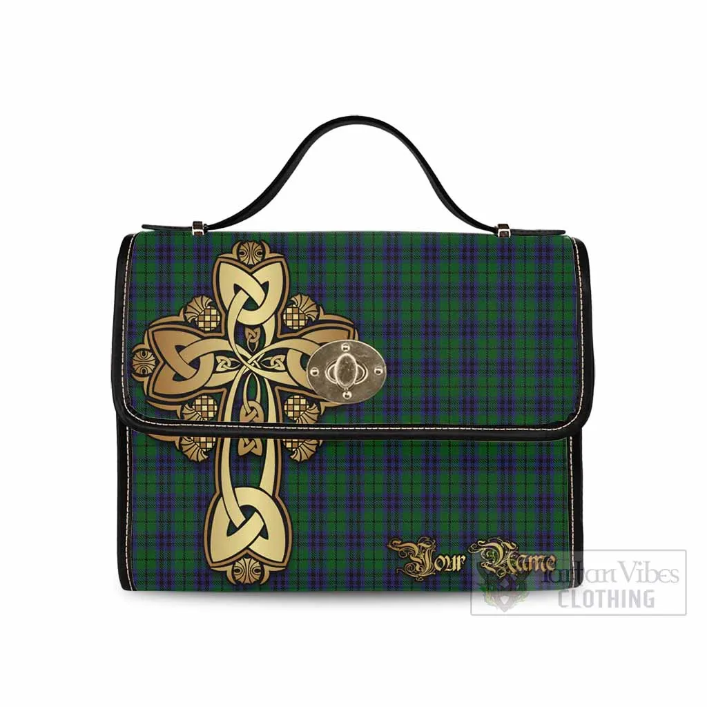 Austin Tartan Waterproof Canvas Bag Golden Thistle Celtic Cross Style