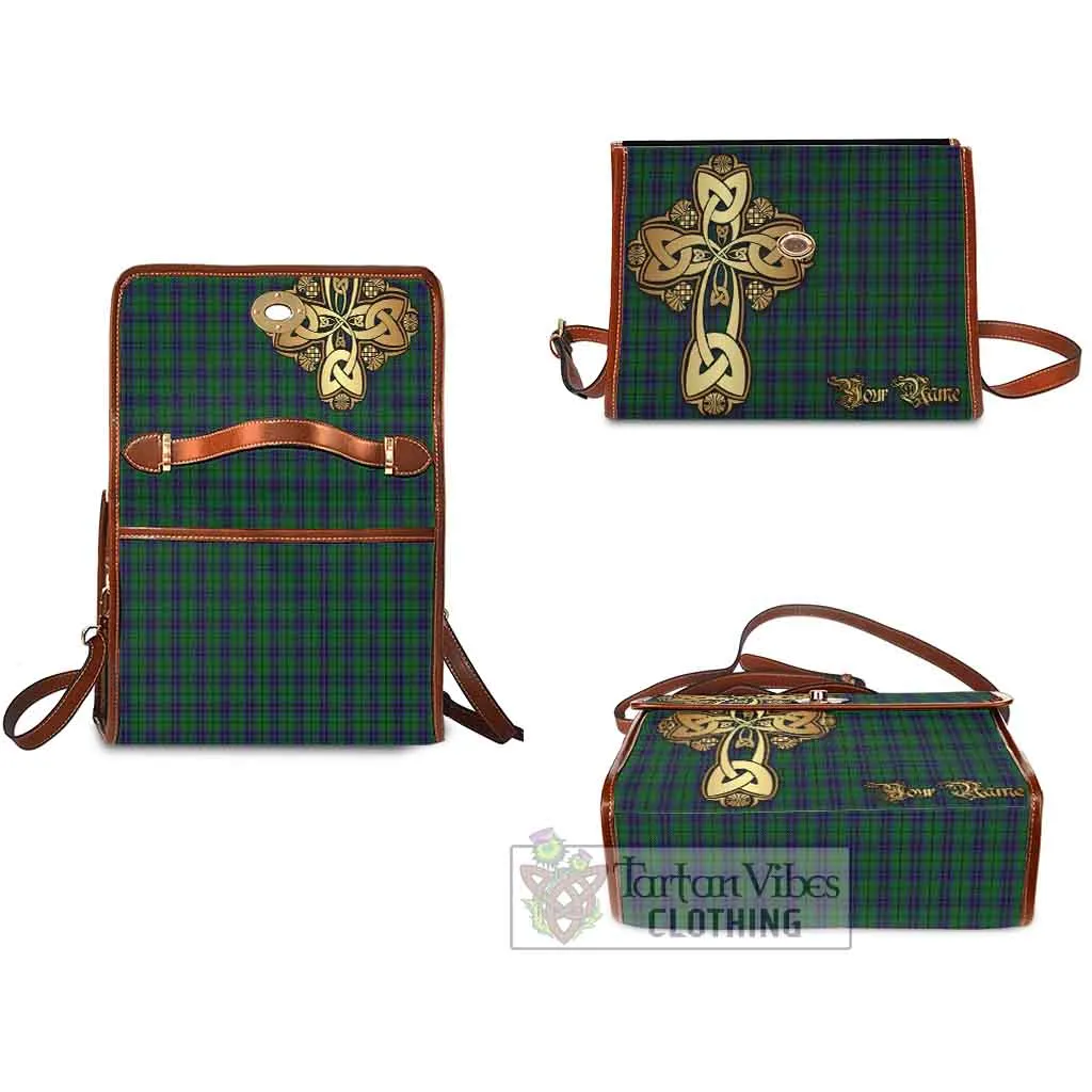 Austin Tartan Waterproof Canvas Bag Golden Thistle Celtic Cross Style