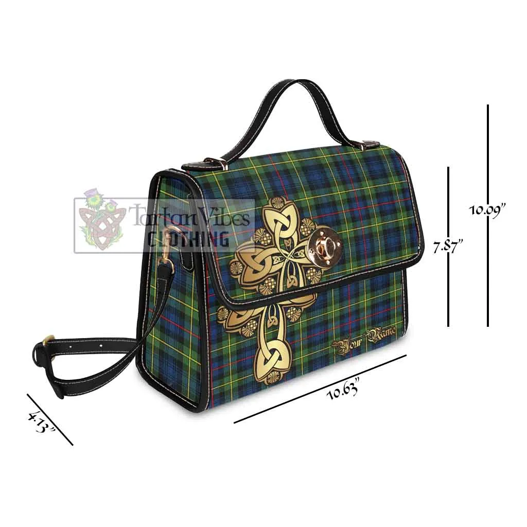 Baillie (Bailey) Tartan Waterproof Canvas Bag Golden Thistle Celtic Cross Style