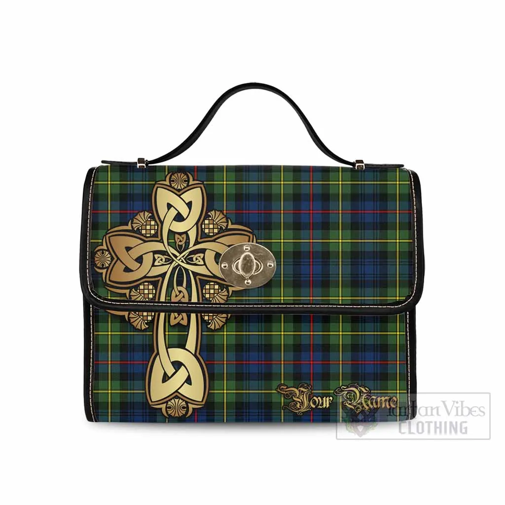 Baillie (Bailey) Tartan Waterproof Canvas Bag Golden Thistle Celtic Cross Style