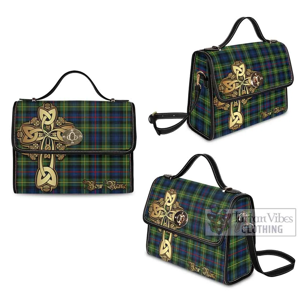 Baillie (Bailey) Tartan Waterproof Canvas Bag Golden Thistle Celtic Cross Style