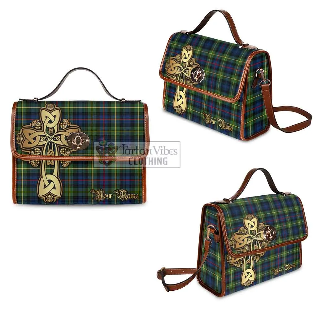 Baillie (Bailey) Tartan Waterproof Canvas Bag Golden Thistle Celtic Cross Style