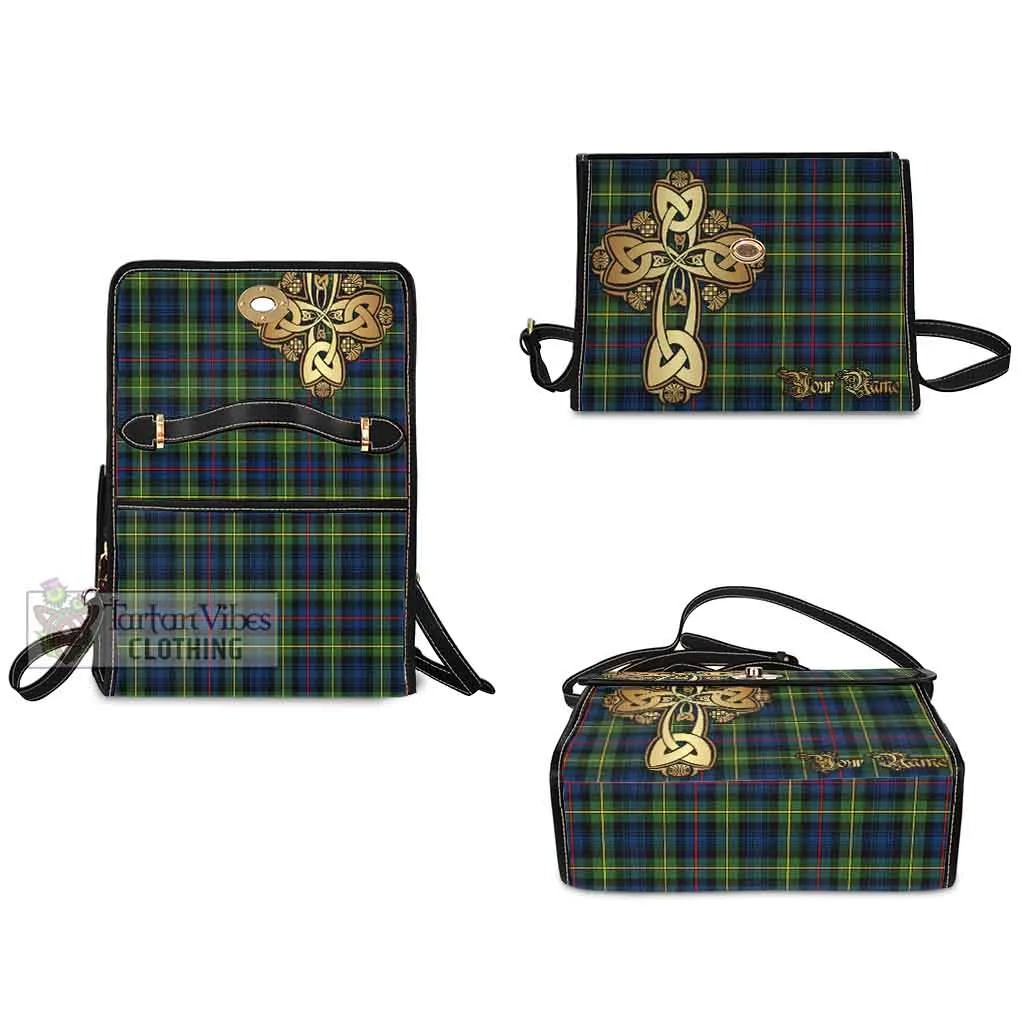 Baillie (Bailey) Tartan Waterproof Canvas Bag Golden Thistle Celtic Cross Style