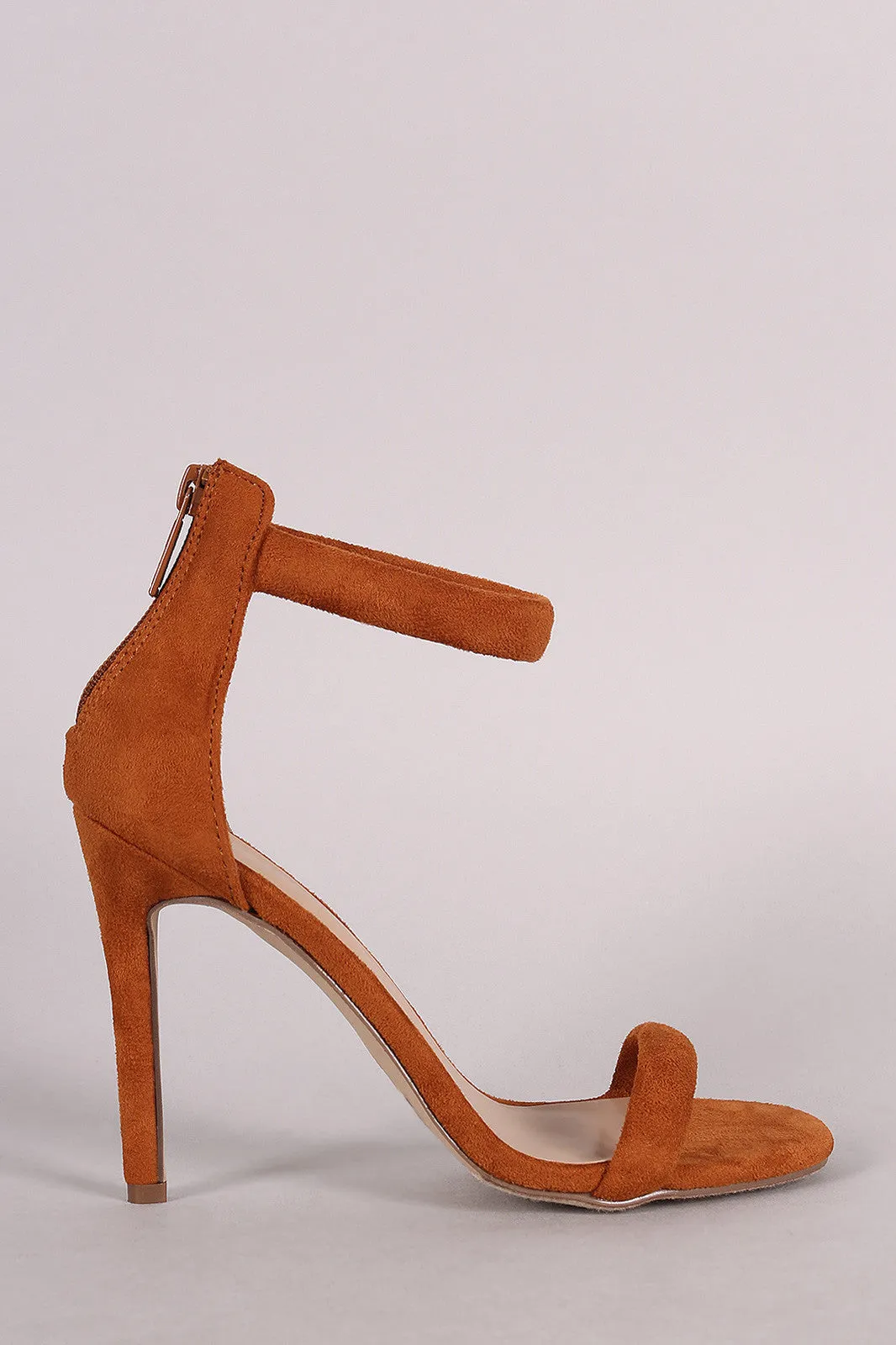 Breckelle Suede Open Toe Stiletto Heel