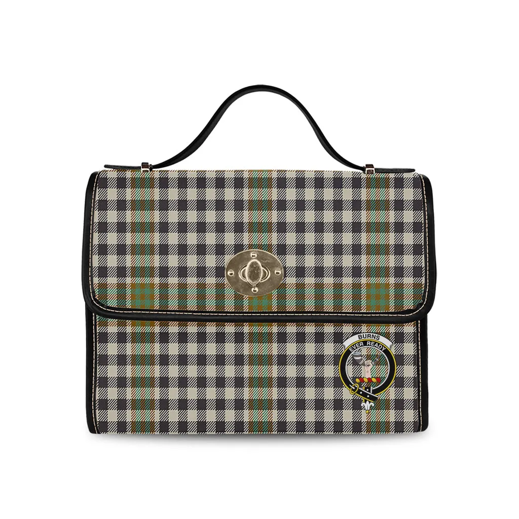 Burns Check Tartan Waterproof Canvas Bag with Family Crest