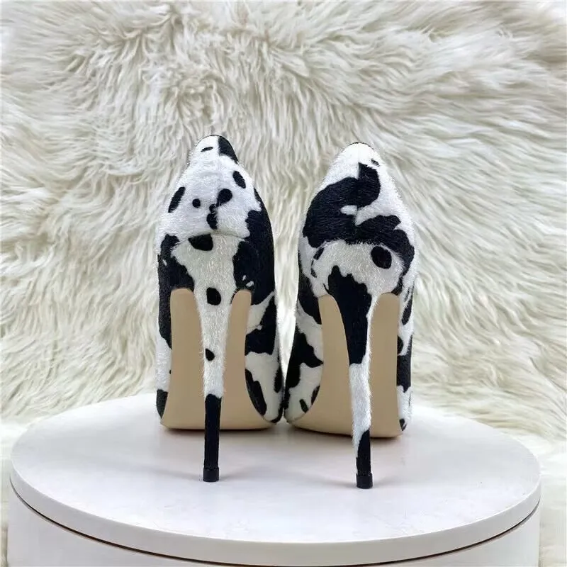 Fashionable Cow Print Style Pointed Toe Stiletto Collection