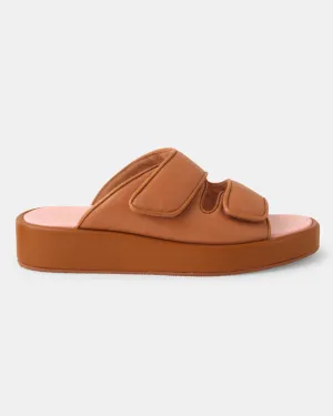 Frances Leather Slide - Coconut Tan