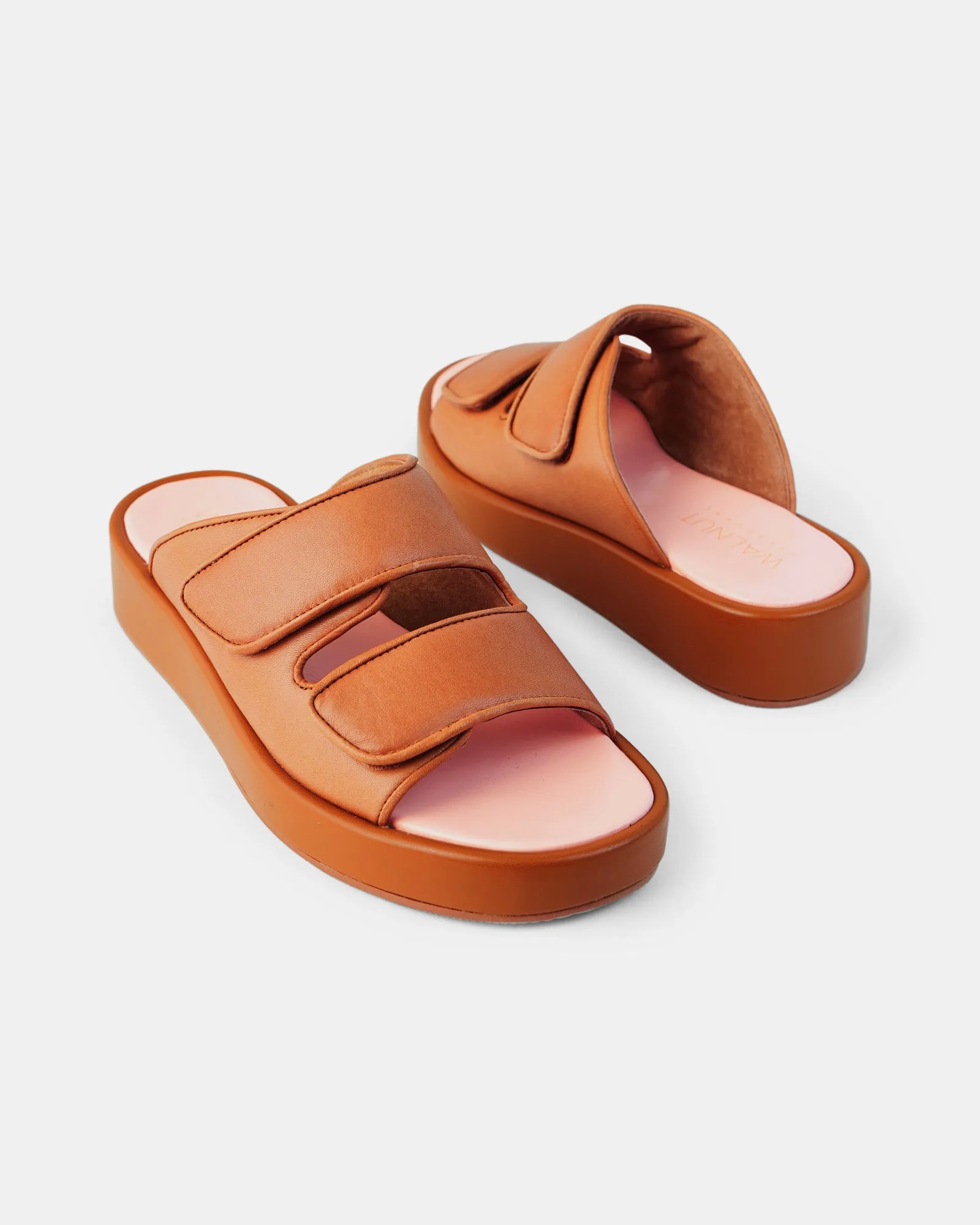 Frances Leather Slide - Coconut Tan