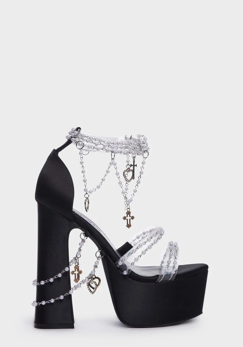 Holy Revelation Platform Heels - Black