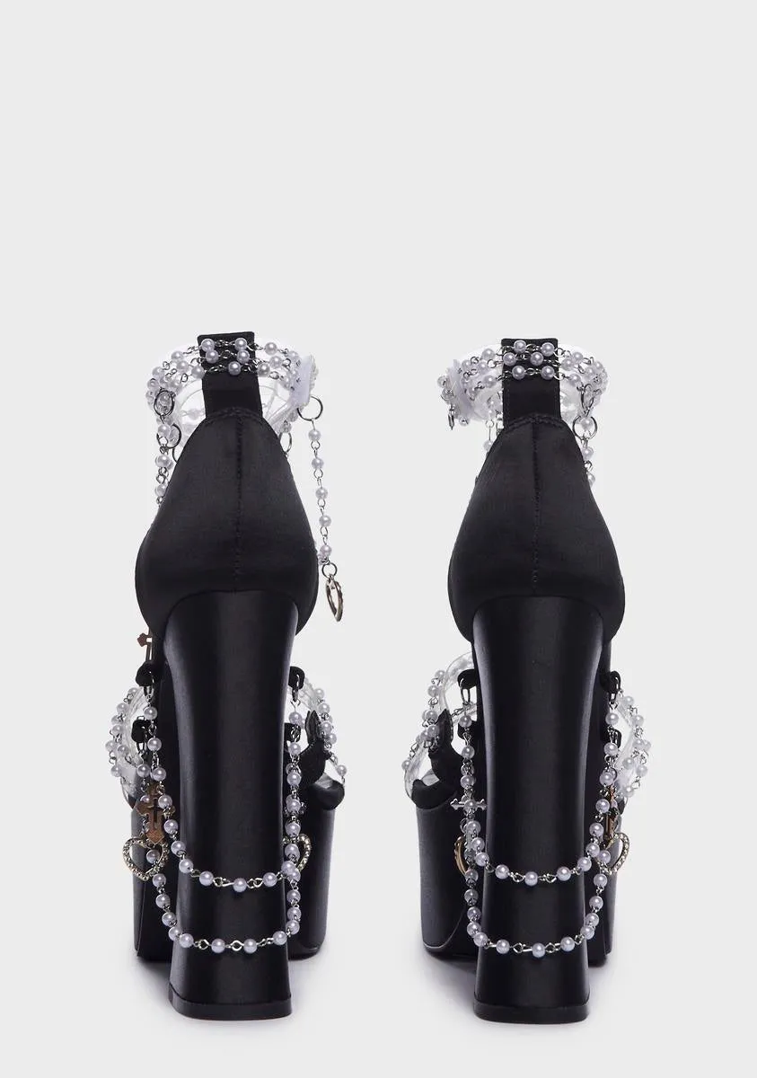 Holy Revelation Platform Heels - Black