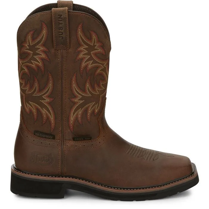 Justin Men's Driller Western Work Boot w/ Steel Toe