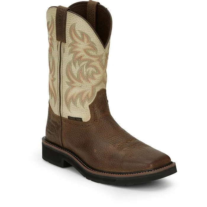 Justin Men's Driller Western Work Boot w/ Steel Toe