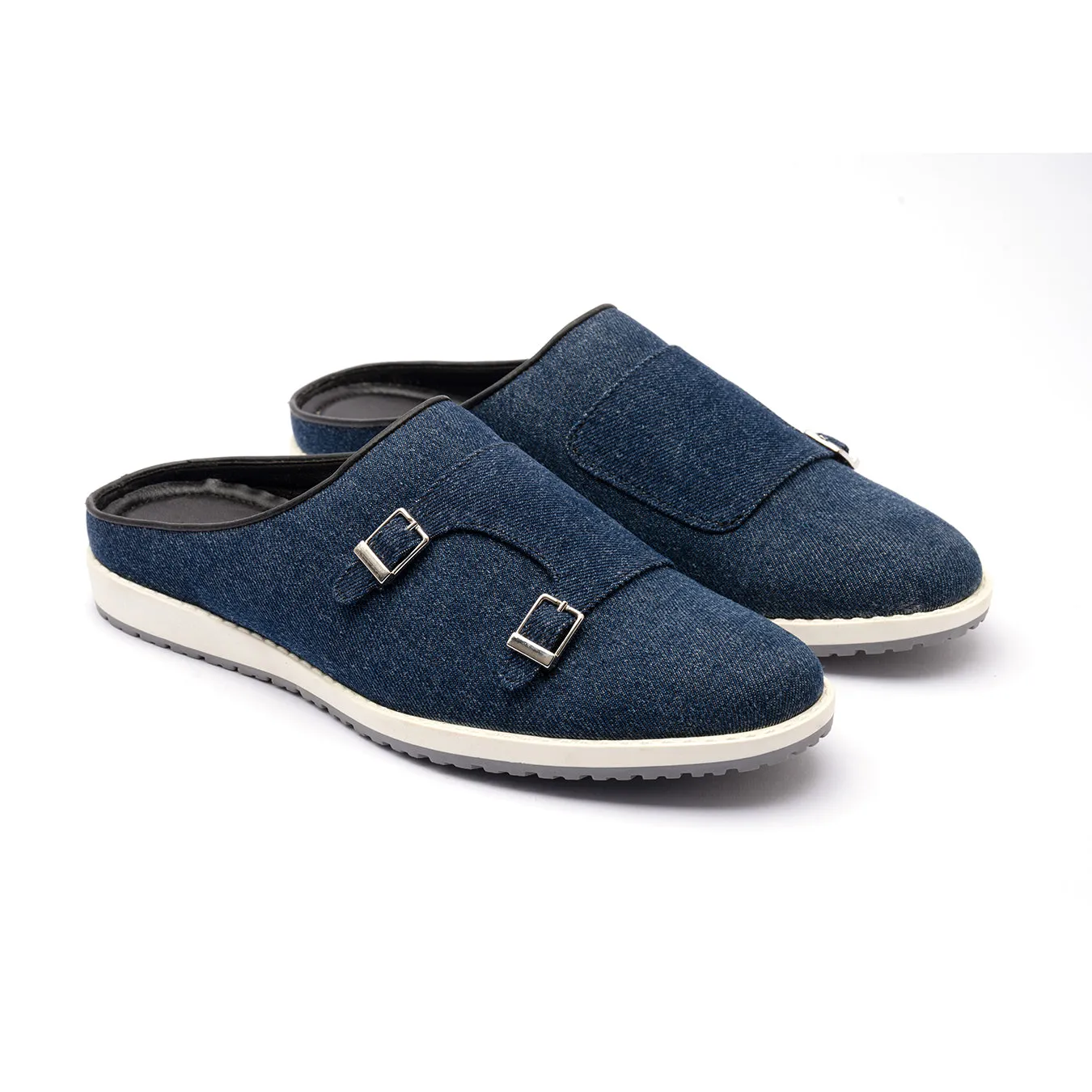 MONK STRAP MULES-BLUE