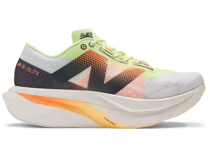 New Balance | FuelCell SuperComp Elite v4 | Men's | White/Bleached Lime Glo/Hot Mango