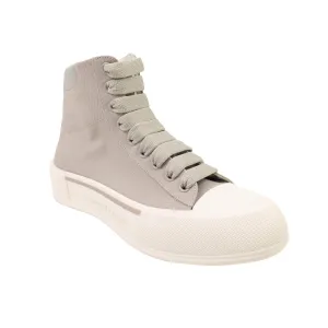 NIB ALEXANDER MCQUEEN Grey Deck Plimsoll Hi Top Sneakers Size 40 $580