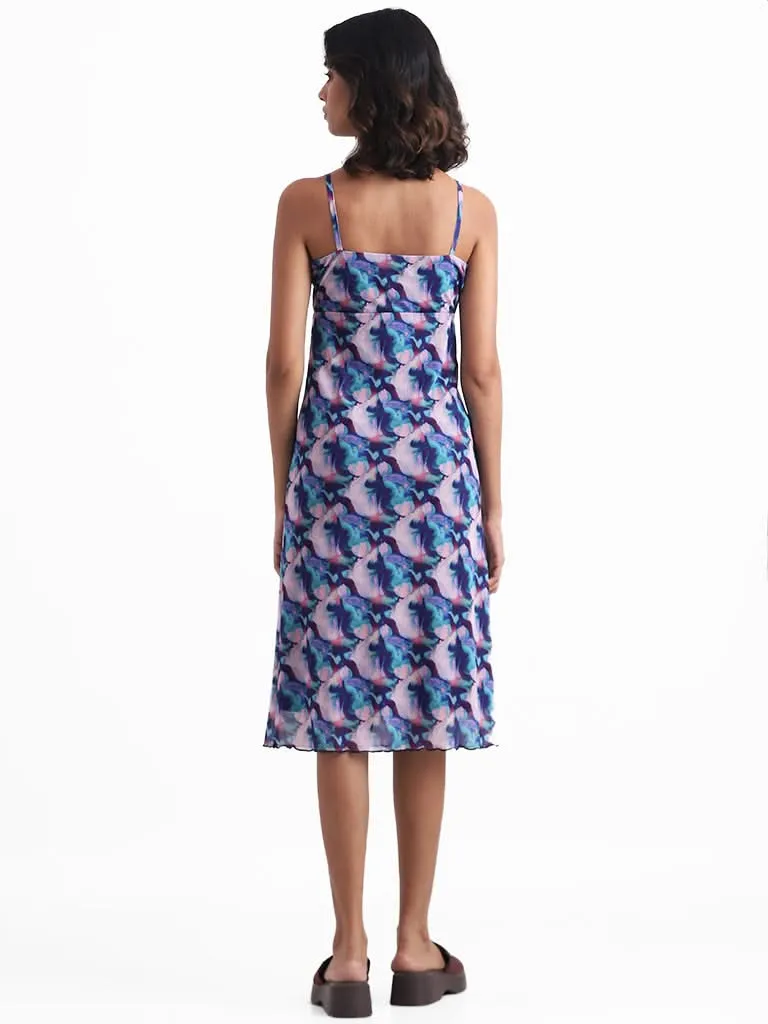 Nuon Purple Abstract Printed Dress