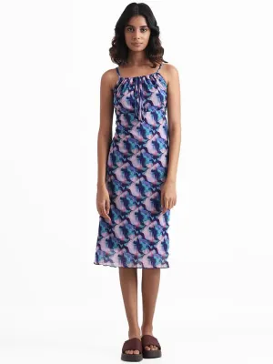 Nuon Purple Abstract Printed Dress