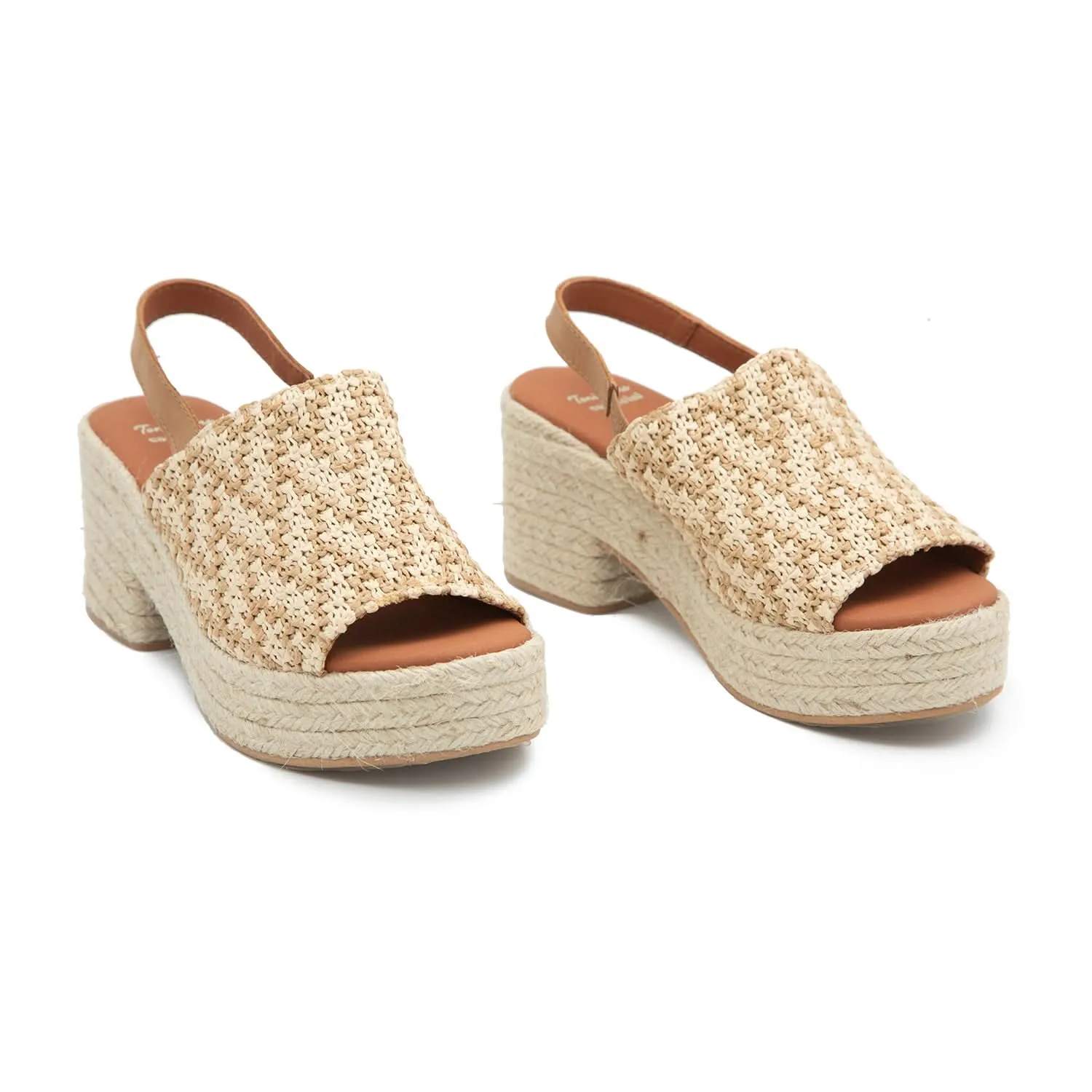 Raffia Espadrille with Wide Heel for Women- Ankara