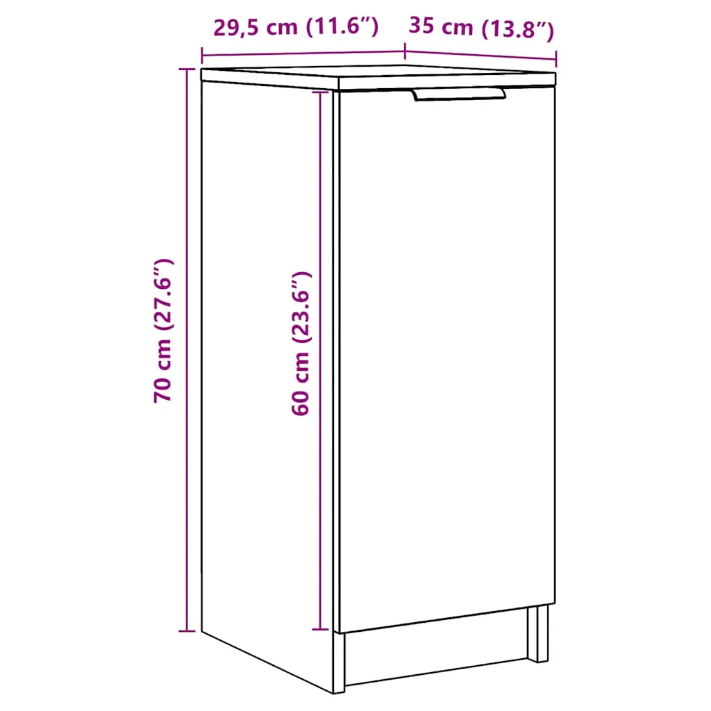 Shoe Cabinet Artisan Oak 30x35x70 cm Engineered Wood