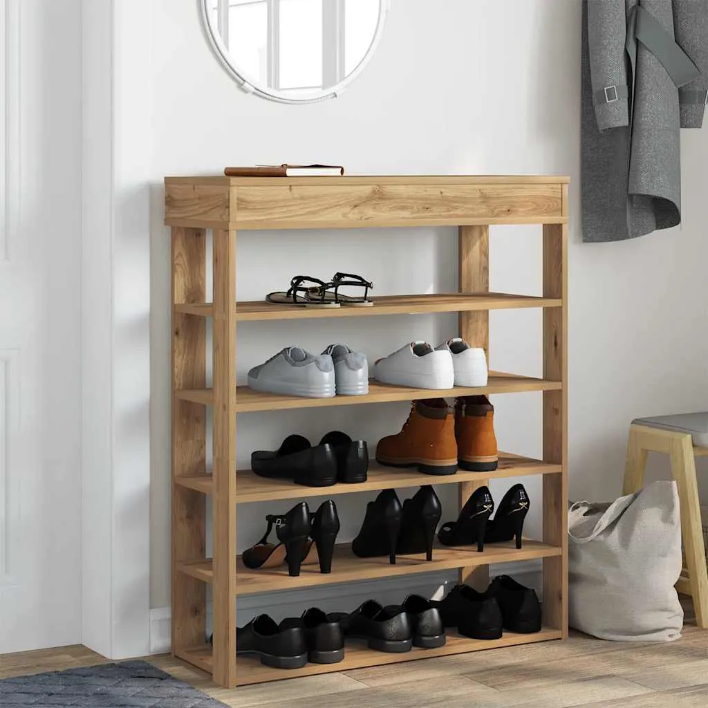 Shoe Rack Artisan Oak 80x30x98 cm Engineered Wood