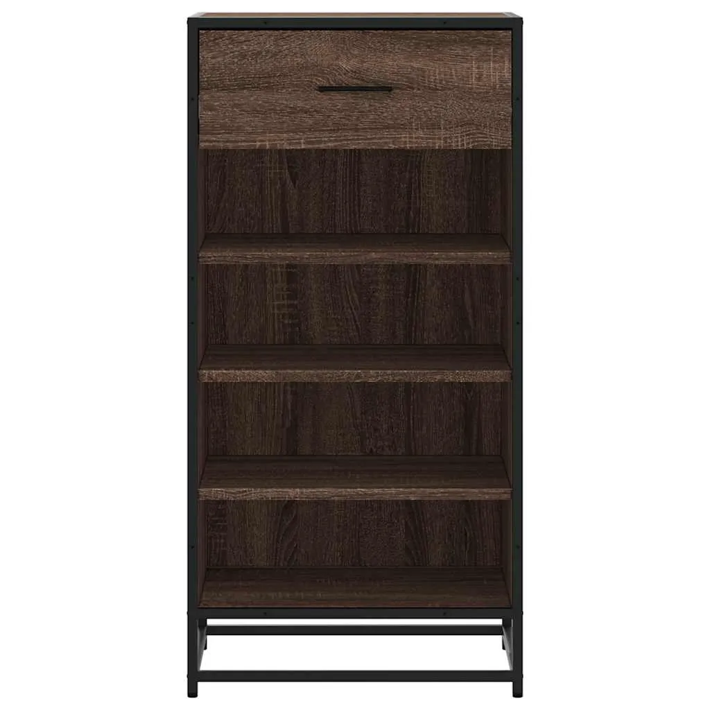 Shoe Rack Brown Oak 48x38x97.5 cm Engineered Wood