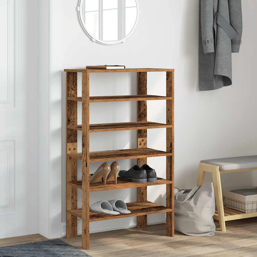 Shoe Rack Old Wood 61x32x105 cm Engineered Wood