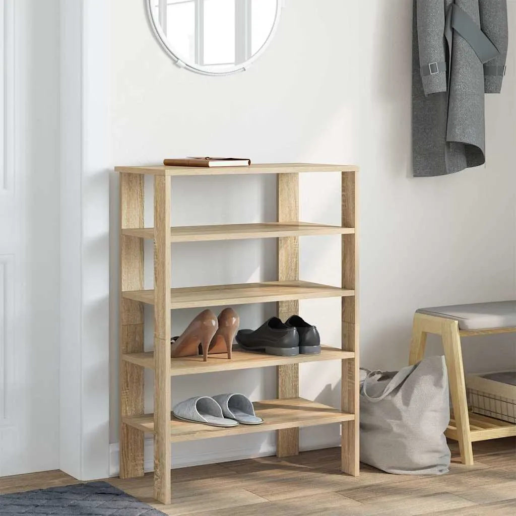 Shoe Rack Sonoma Oak 61x32x87.5 cm Engineered Wood