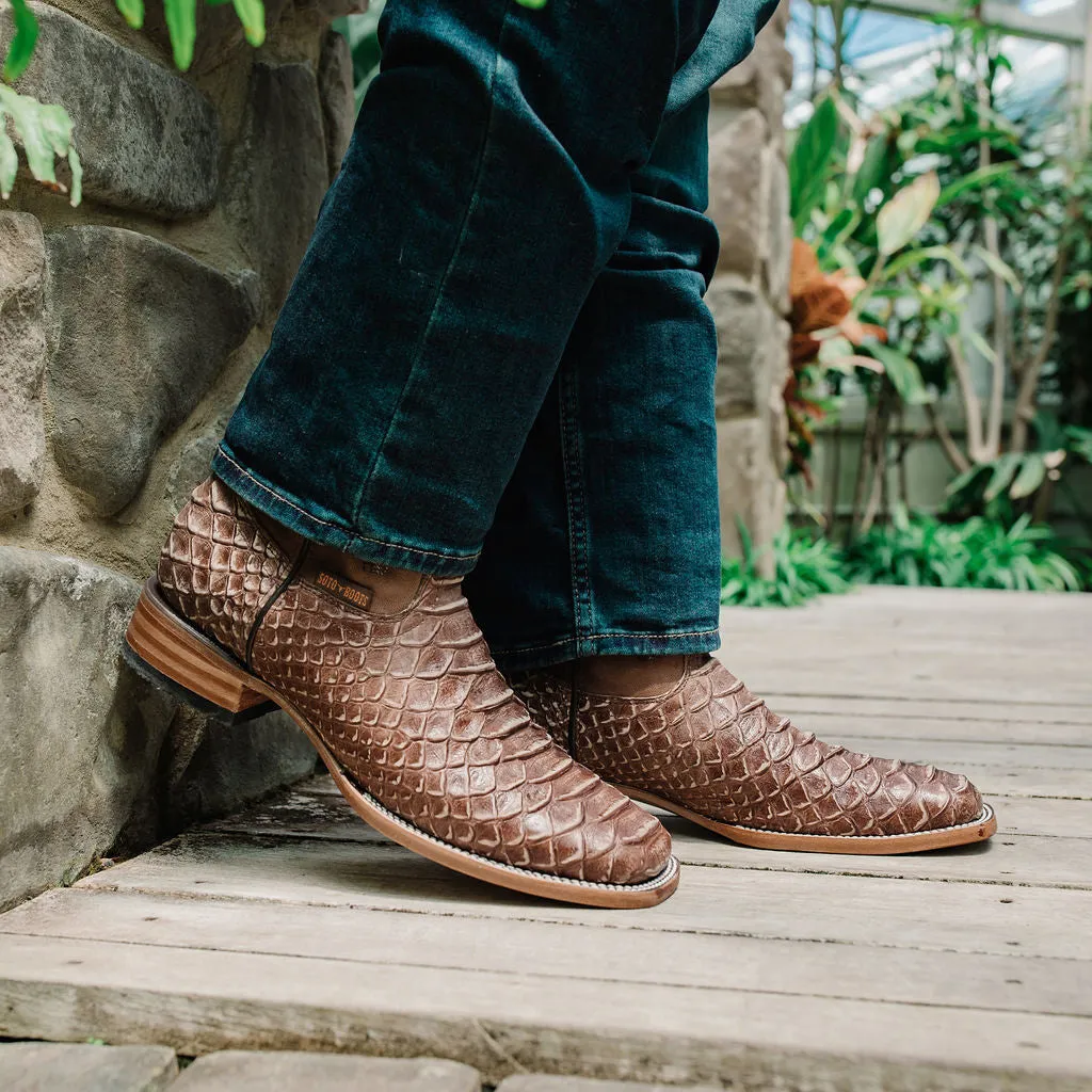 Soto Boots Mens Tan Python Print Boots H50032