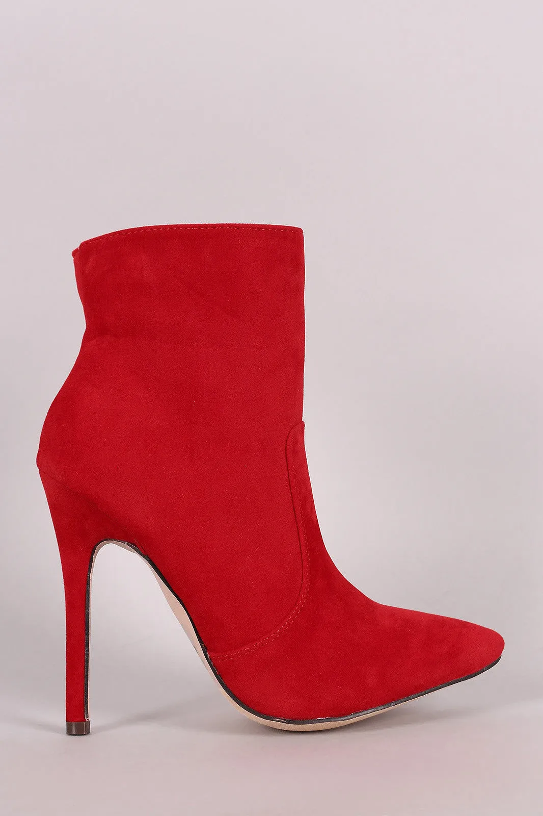 Suede Pointy Toe Stiletto Booties