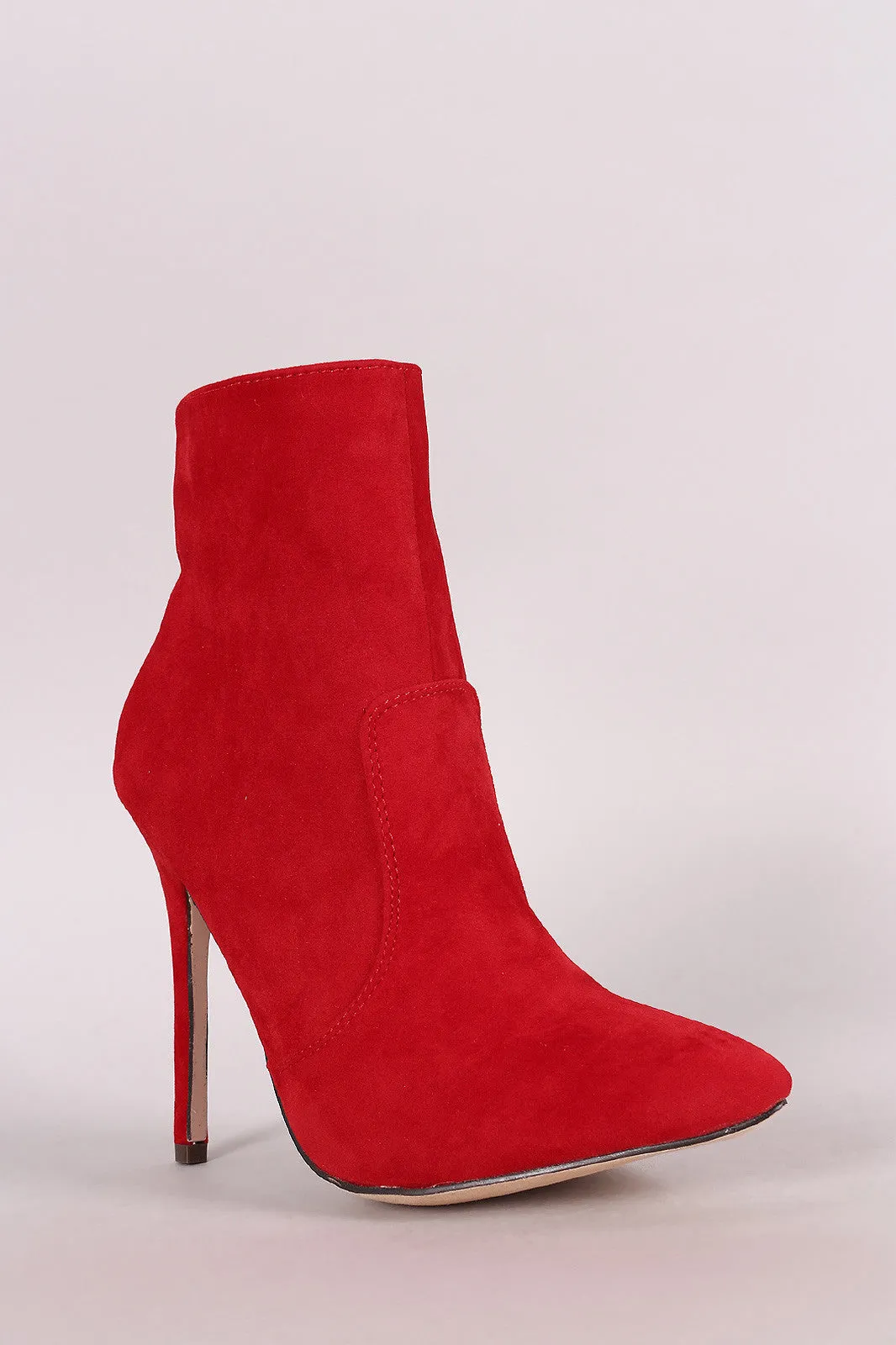 Suede Pointy Toe Stiletto Booties