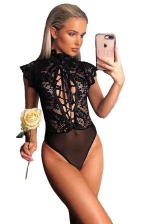 Sweetheart Lace-up Bodysuit