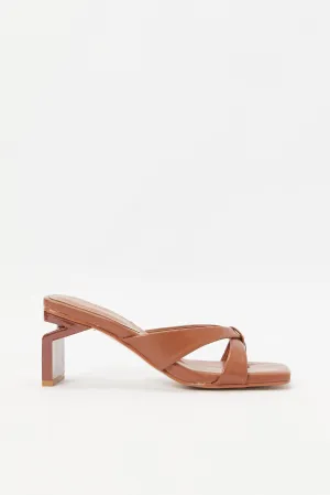 Women Tan Strappy Mule